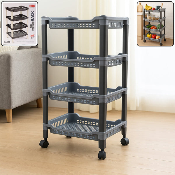 Apex 4-Layer Big Multipurpose Plastic Storage Rack – pixelplay.co.in